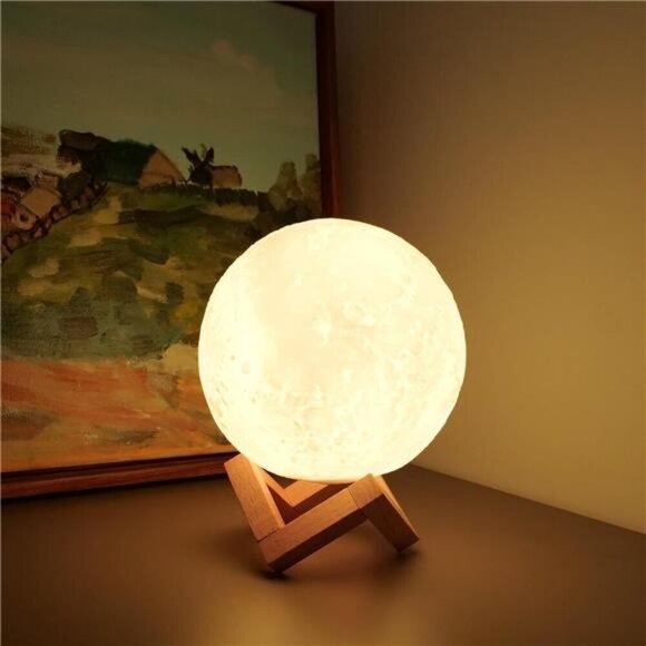 Moon Lamp, 16 Colors LED Night Light for Kids 3D Printing Moon Light - Picture 7 of 8